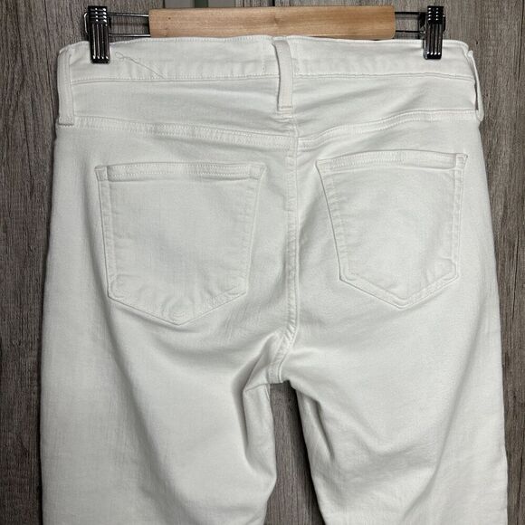 J. Crew Billie Denim Boot Crop Jeans Size 29 Petite White Color Raw Hem - Picture 5 of 8